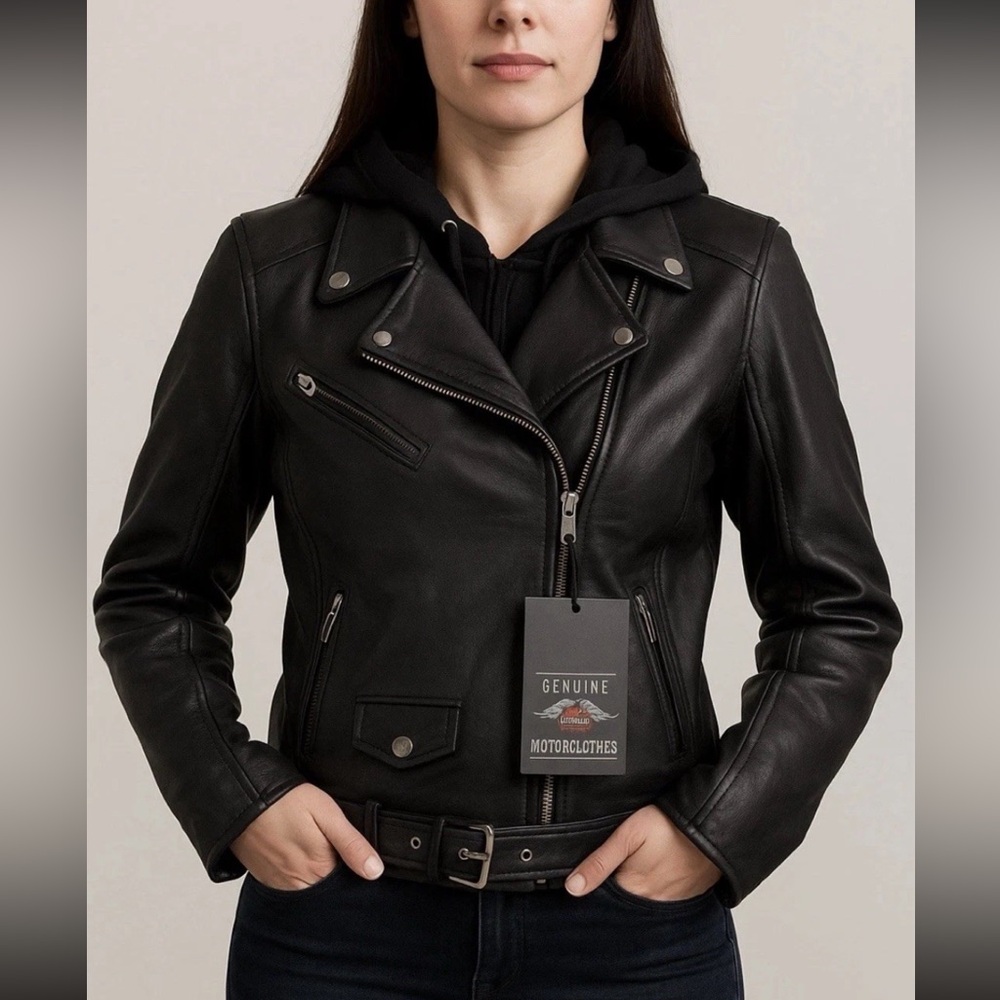 Harley-Davidson Biker Hoodie Women's Potomac 3-in-1 Leather Jacket NEW - Picture 3 of 3